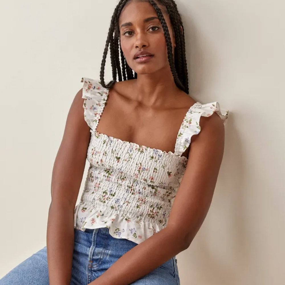 Reformation Junebug Top in Carine print, Size S, NWT!